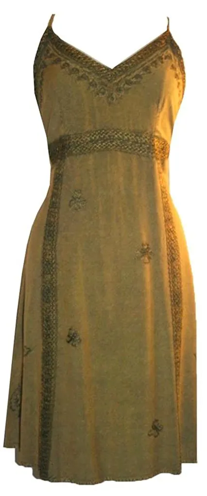 101 DR Spaghetti Strap Baby Doll Mid Length Summer Dress