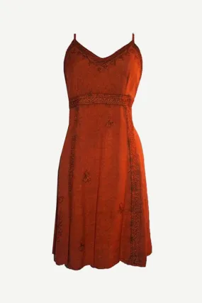 101 DR Spaghetti Strap Baby Doll Mid Length Summer Dress