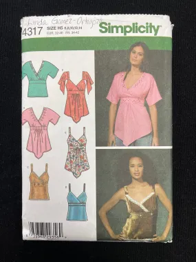 2005 Simplicity 4317 Sewing Pattern - Women's Tops