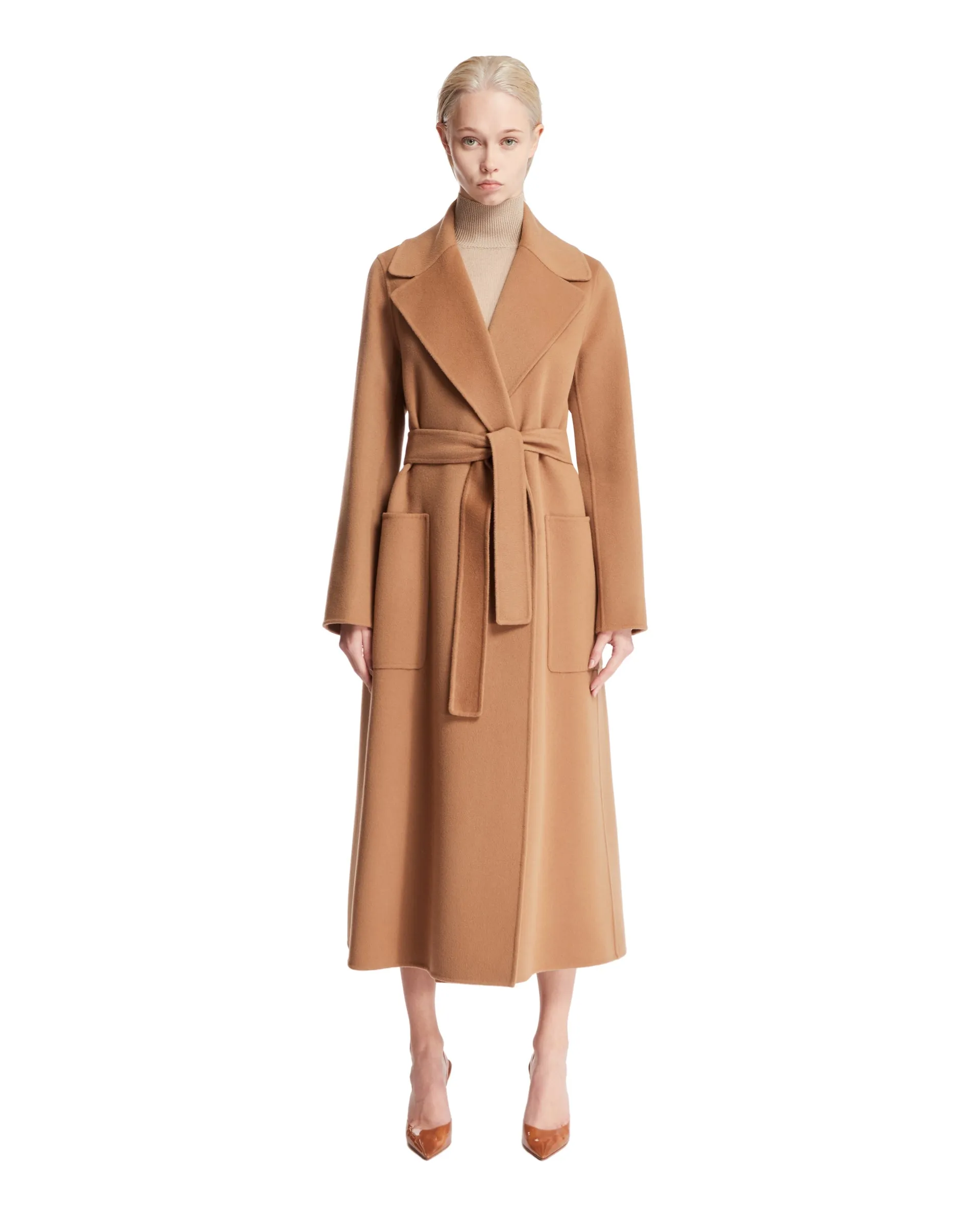 Beige Wool Belted Coat