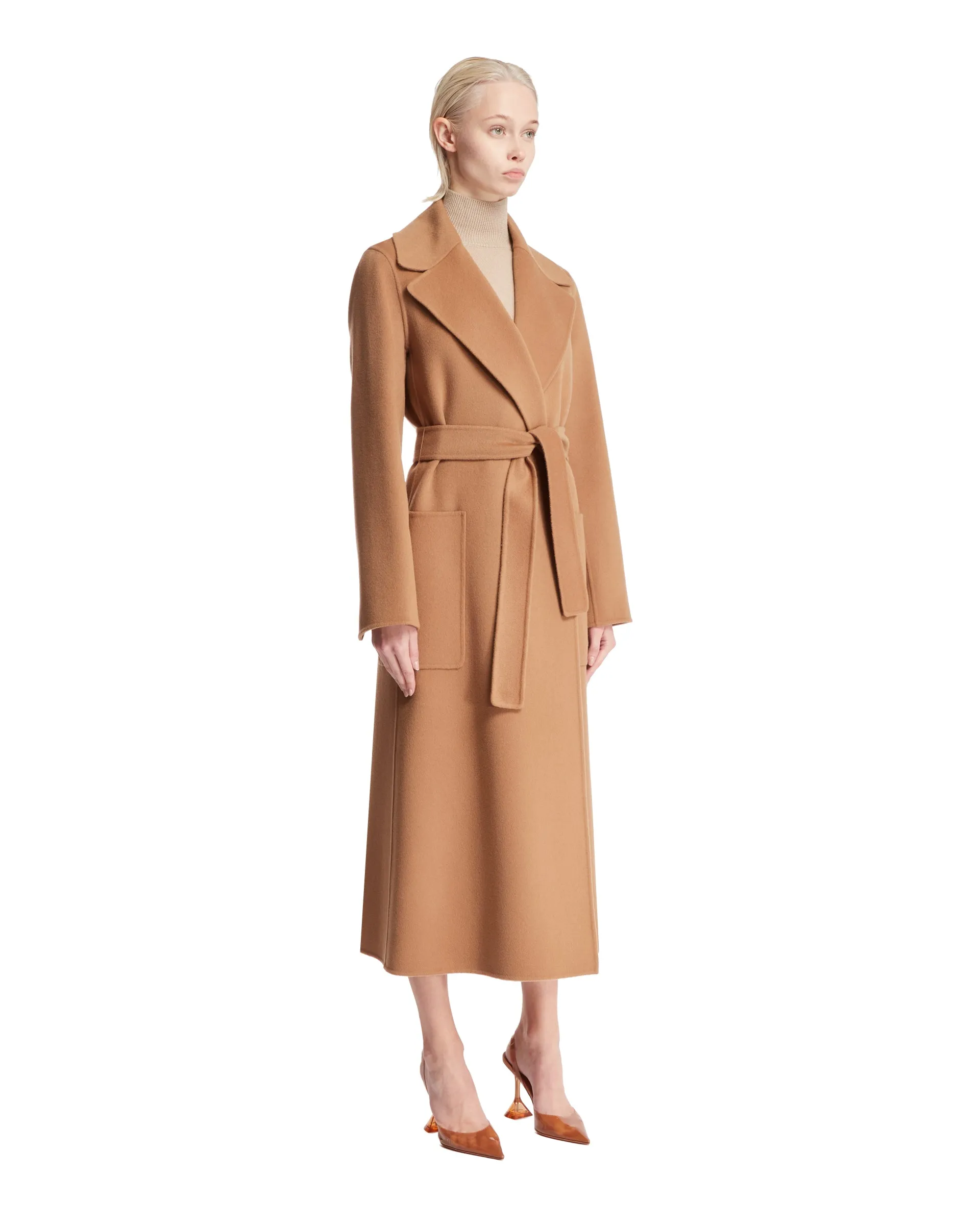 Beige Wool Belted Coat