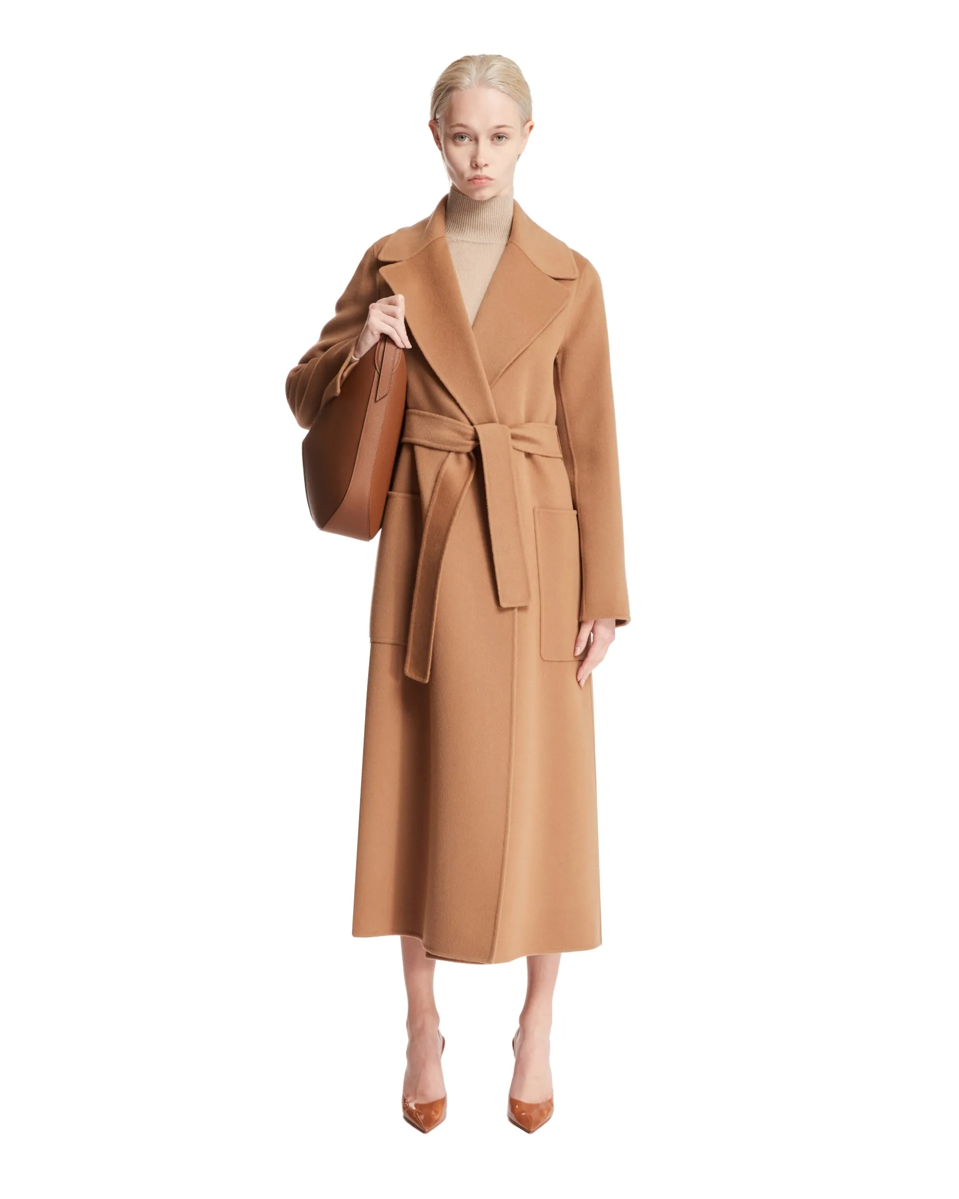 Beige Wool Belted Coat