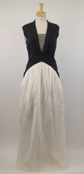 Blue Silk With Monilli Evening Formal Dress Gown