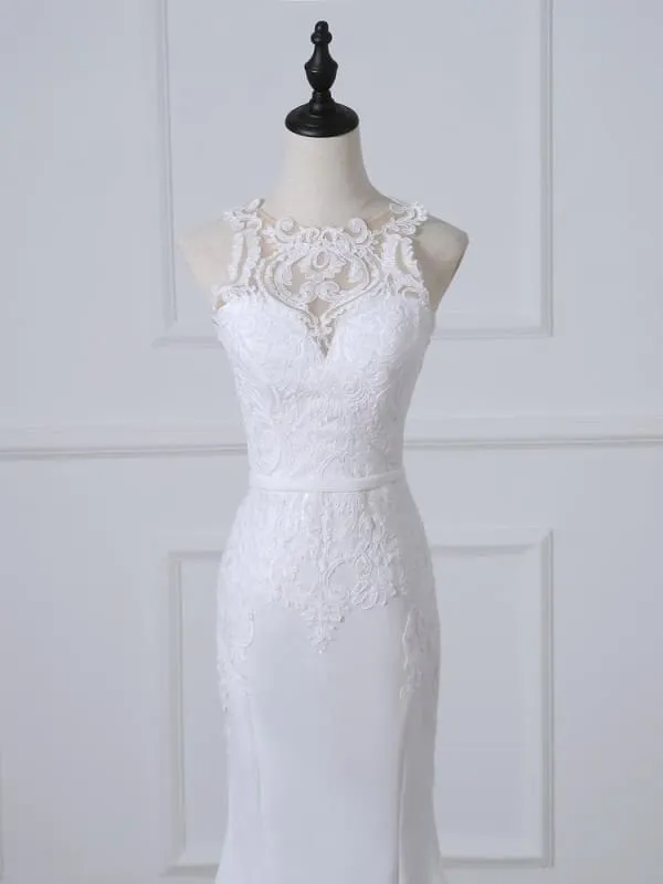 Bridelily Precious Spaghetti Strap Lace Mermaid Wedding Dress