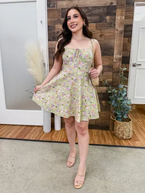 June Floral Sleeveless Milkmaid Dress