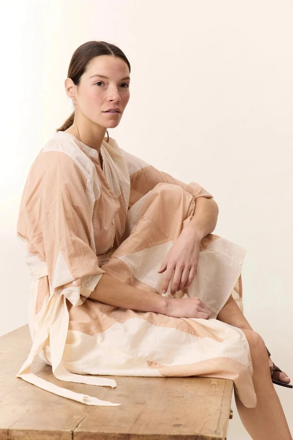 Leon & Harper Runa Patch Dress Nude