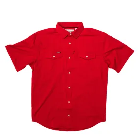 Men's Poncho Red Pearl Snap Shirt Chilton-Red