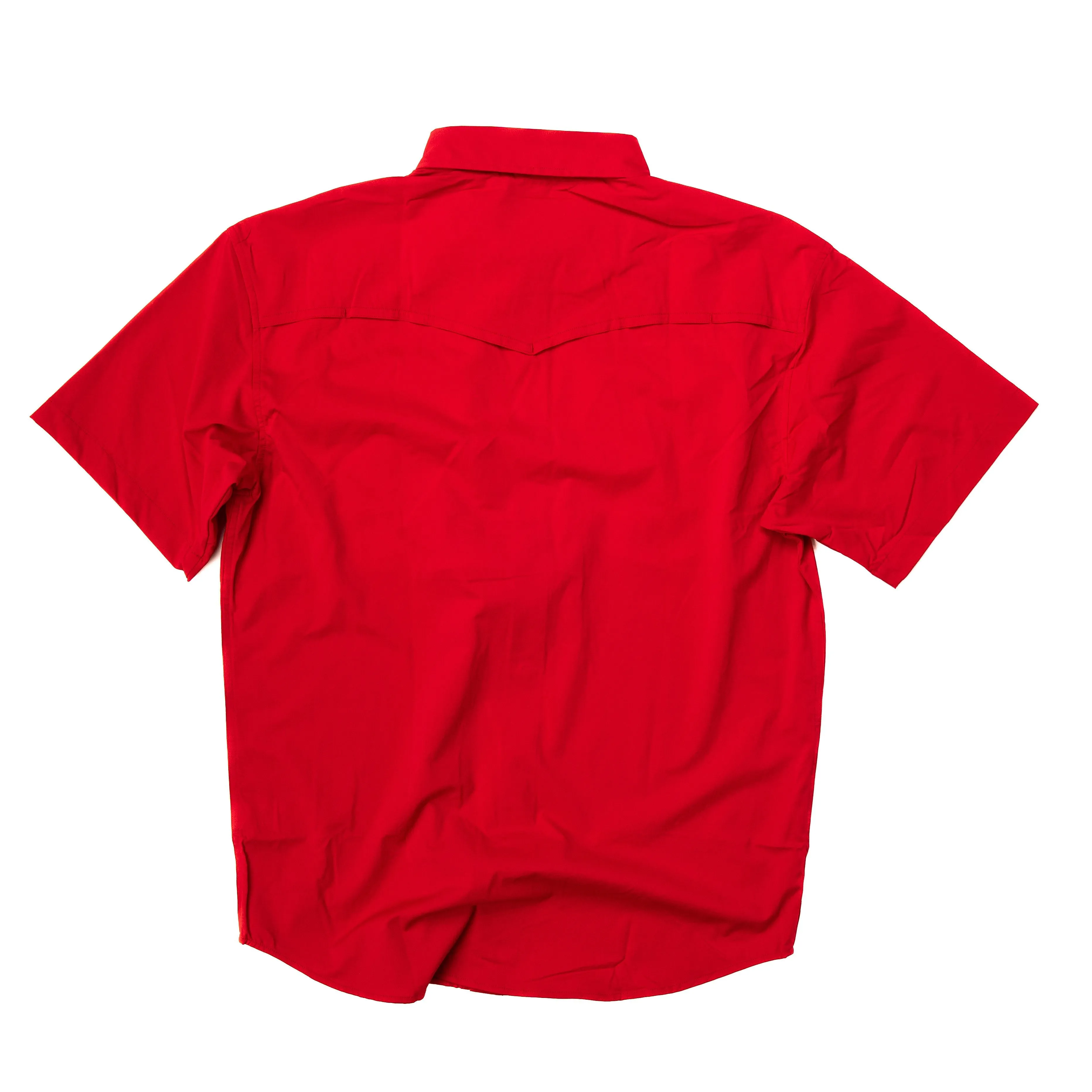 Men's Poncho Red Pearl Snap Shirt Chilton-Red