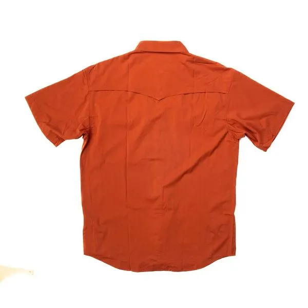 Men's Poncho Rust Pearl Snap Shirt Macon-Rust
