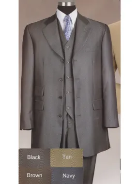 Milano Moda 2913V-CHAR Mens Suit