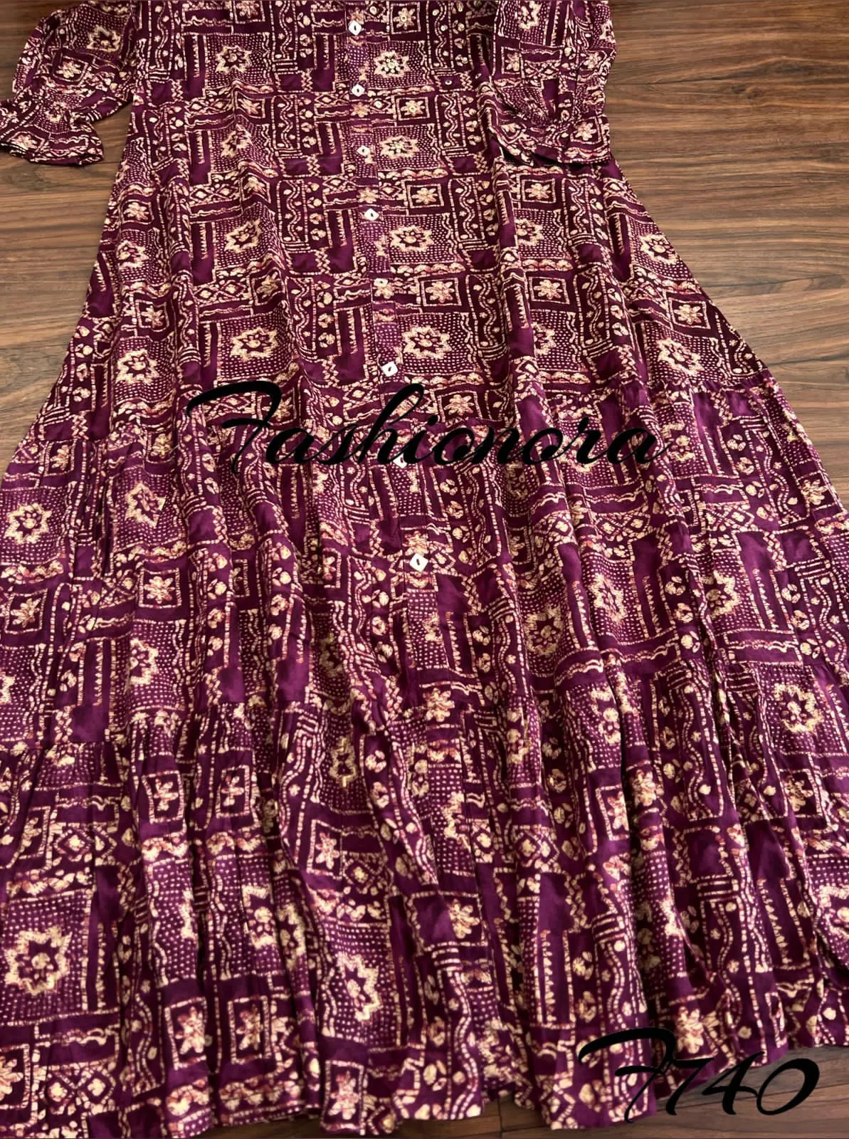 Party wear Premium Rayon Printed Dress with Hand Work Kurti