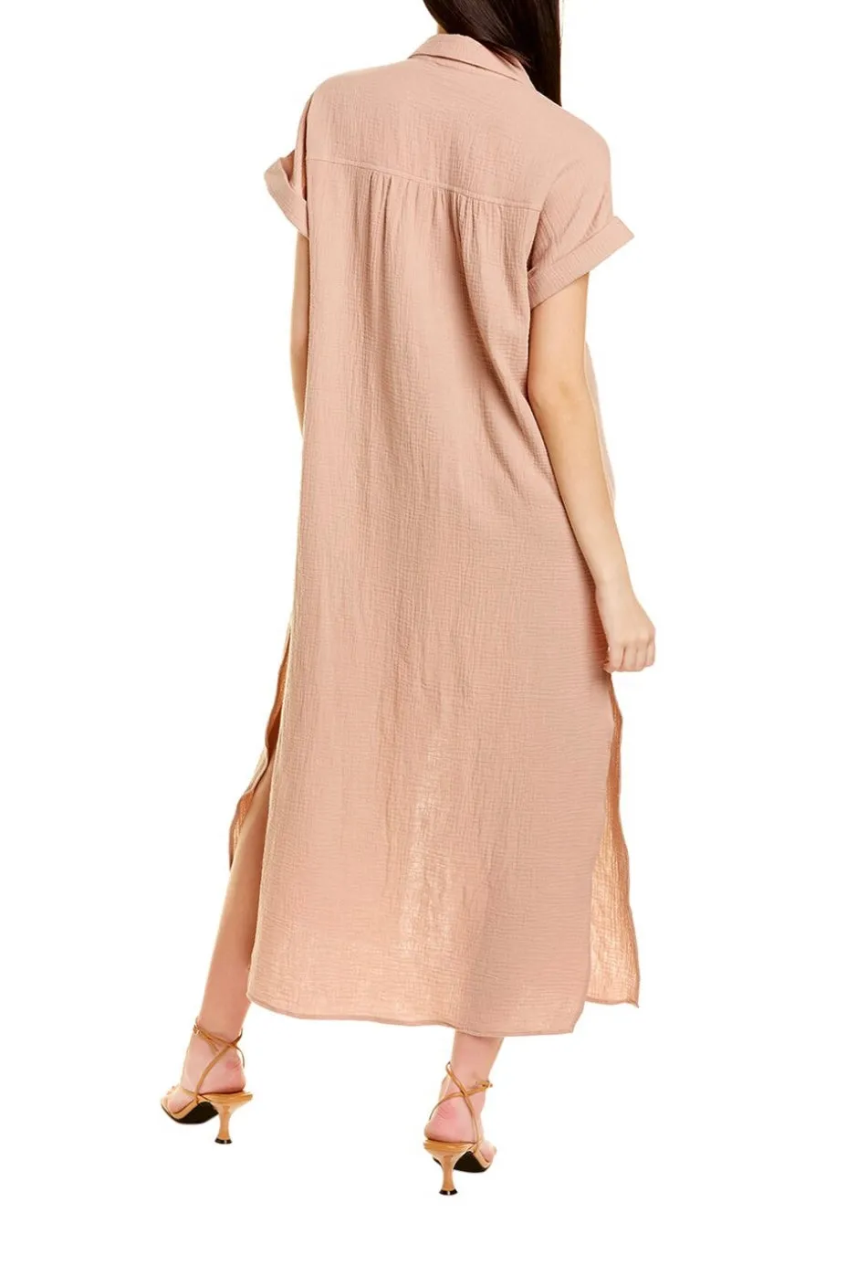 Shirt dress Maxi Cotton Dress in ocean *monogram available