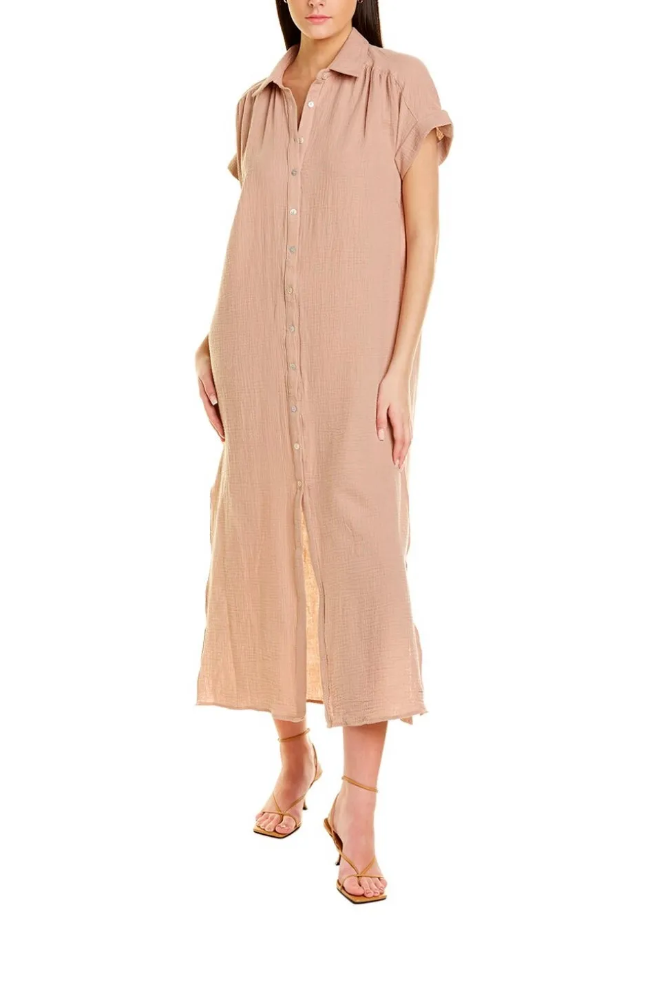 Shirt dress Maxi Cotton Dress in ocean *monogram available