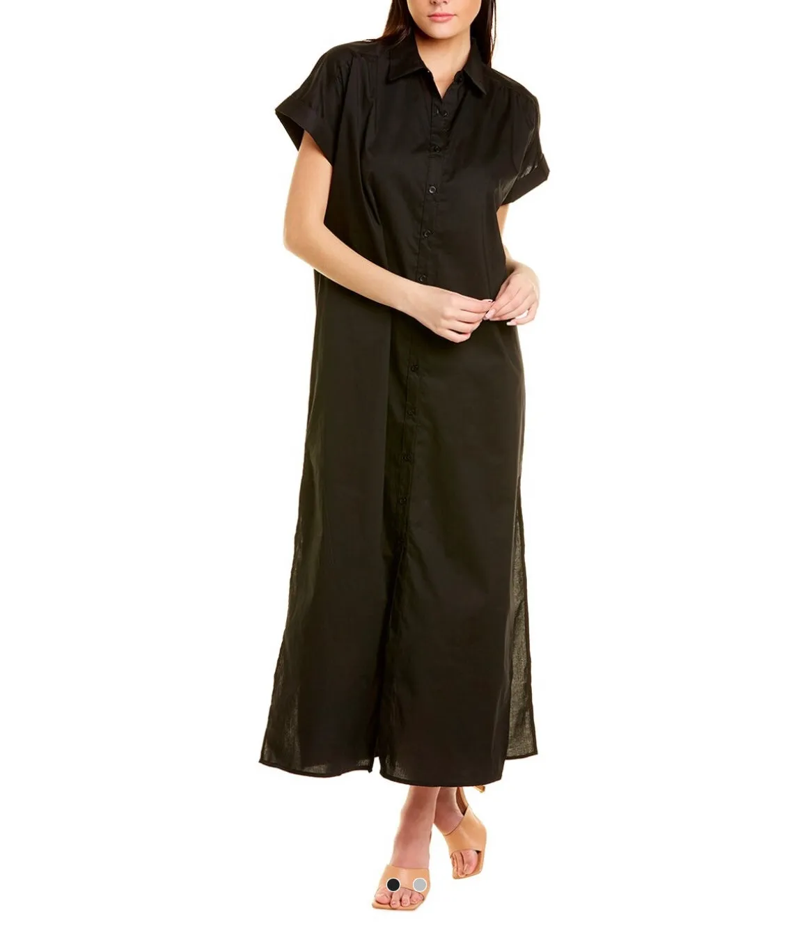 Shirt dress Maxi Cotton Dress in ocean *monogram available