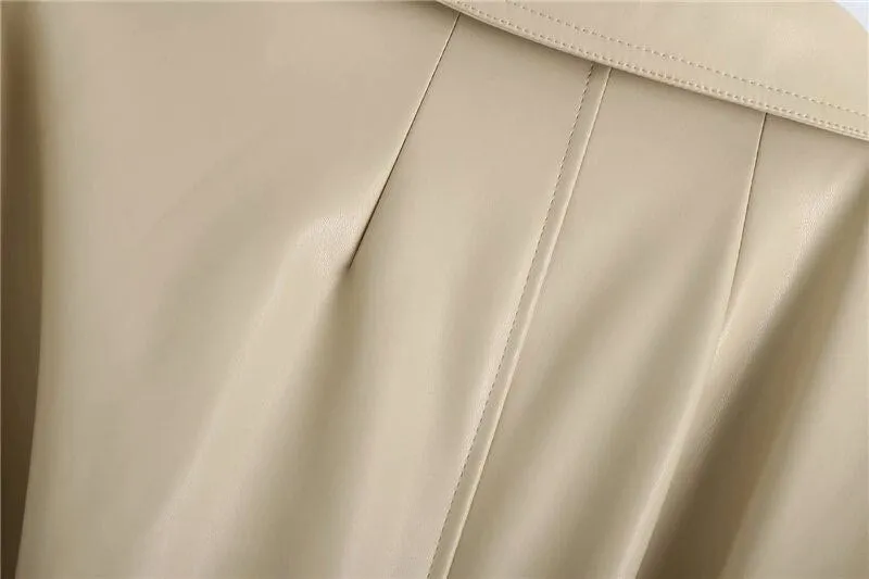 VEGAN LEATHER TRENCH COAT