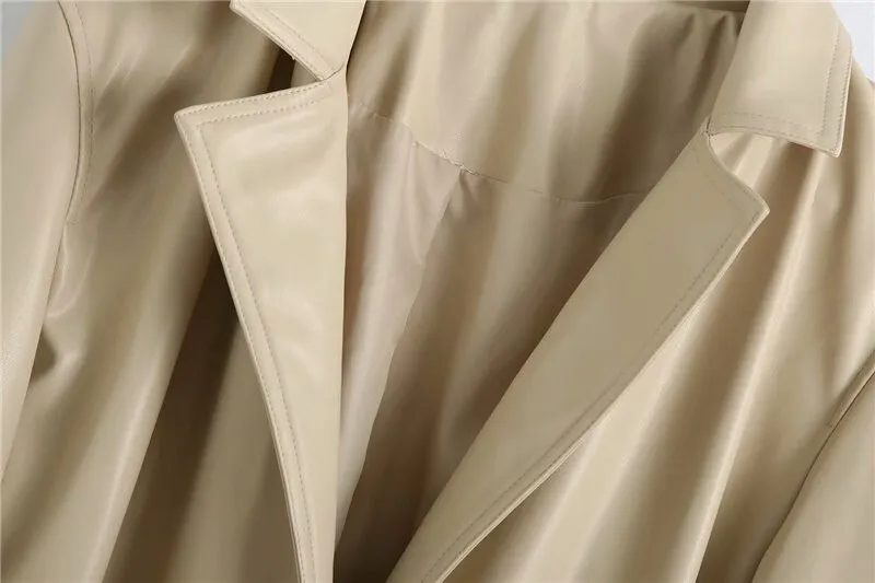 VEGAN LEATHER TRENCH COAT
