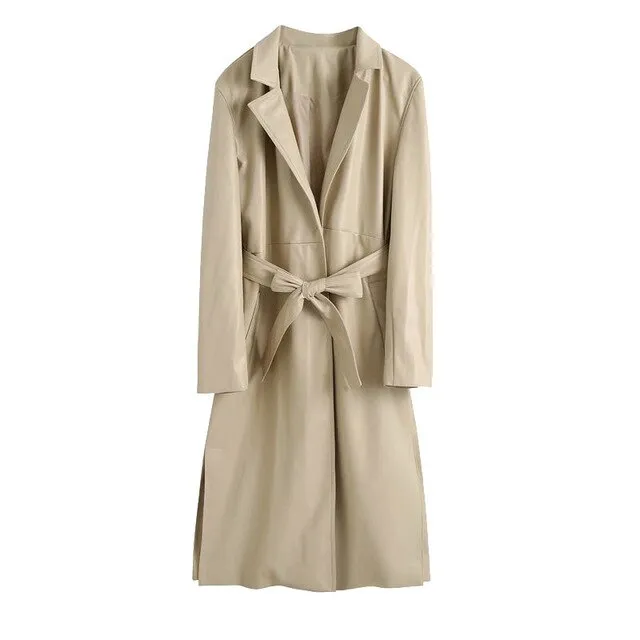 VEGAN LEATHER TRENCH COAT