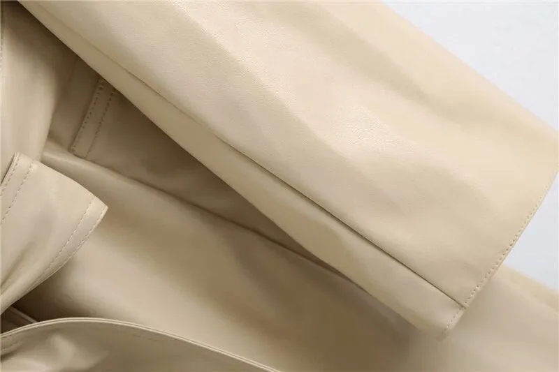 VEGAN LEATHER TRENCH COAT