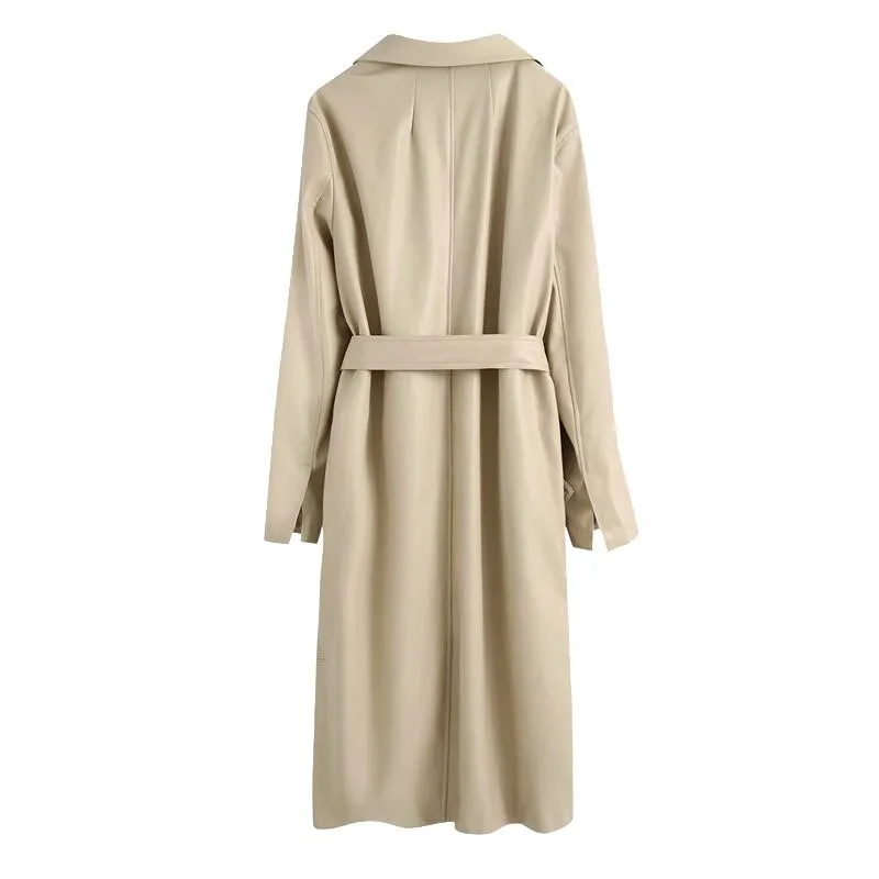 VEGAN LEATHER TRENCH COAT