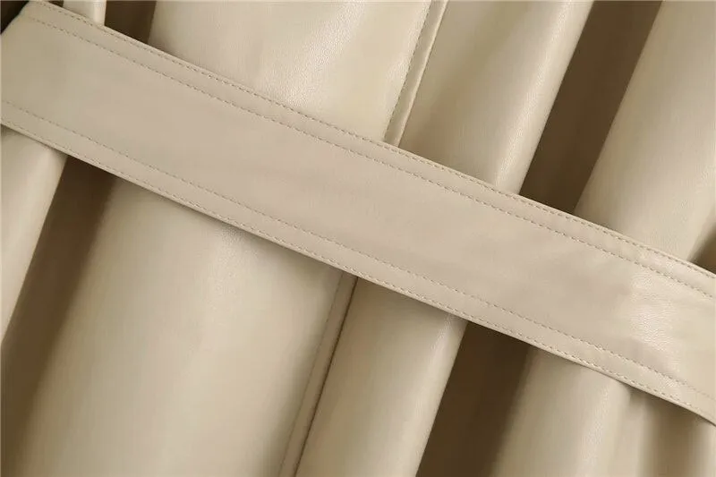 VEGAN LEATHER TRENCH COAT