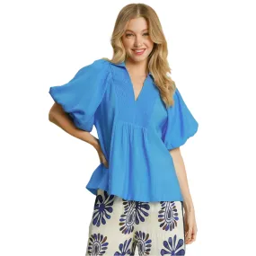Women's Umgee Exaggerated Bubble Sleeve Top K9499