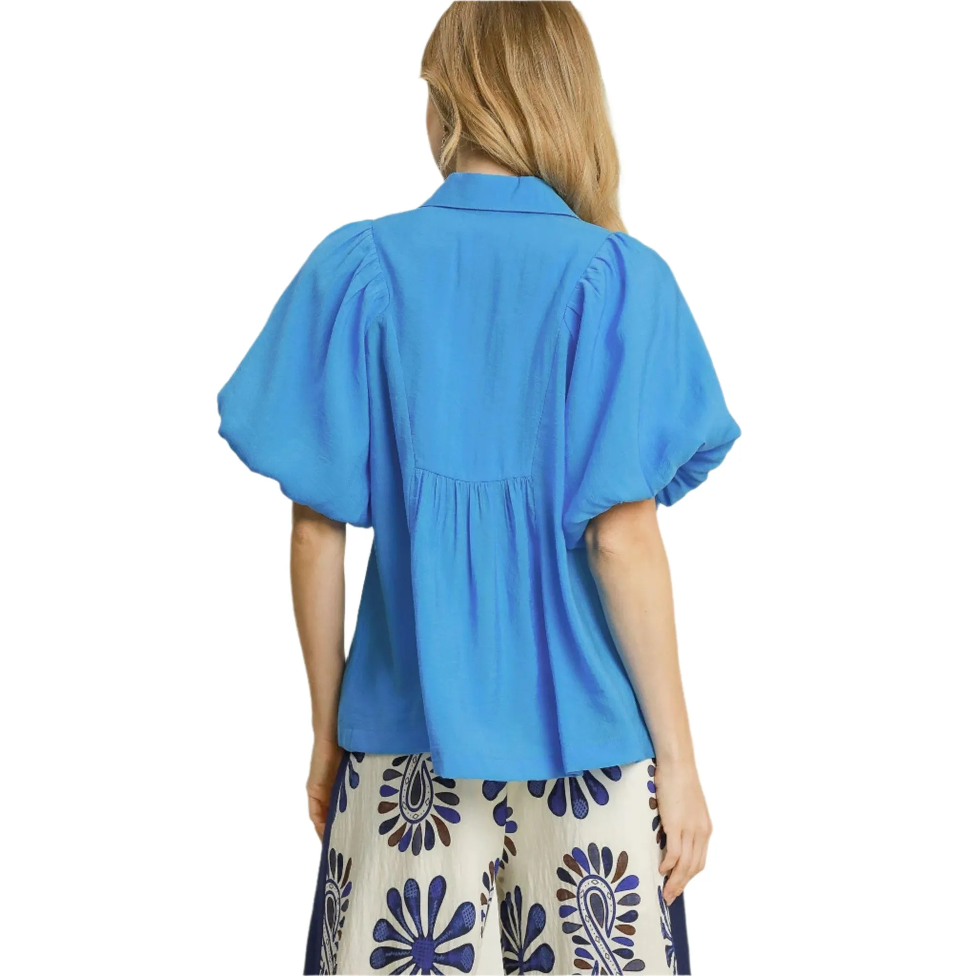Women's Umgee Exaggerated Bubble Sleeve Top K9499